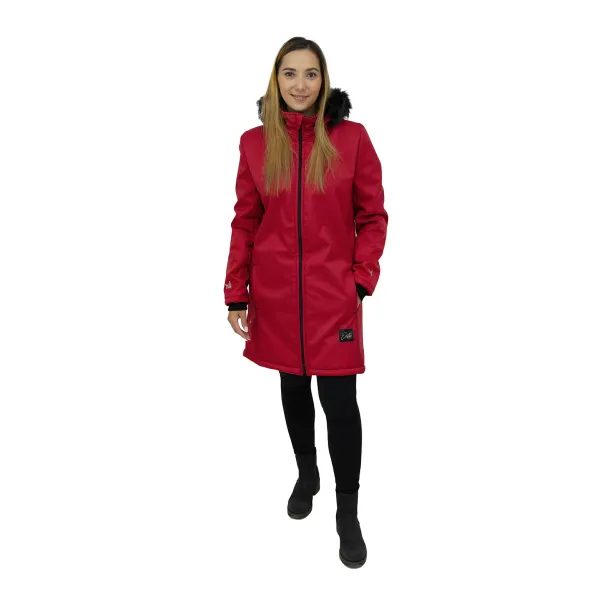 ESITO Dámský zimní softshellový kabát s beránkem Red