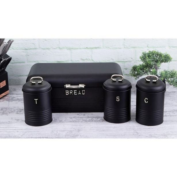 BERLINGERHAUS Chlebovka a dóza na potraviny sada 4 ks Matte Black Collection BH-6754