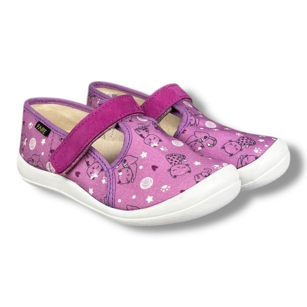 Dívčí papuče na suchý zip Fare - Kočka