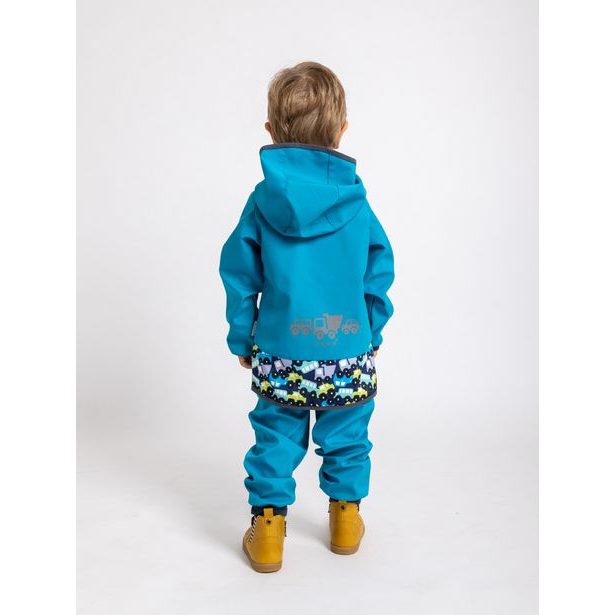 unuo Softshellová bunda bez zateplení Autíčka aqua (Unuo softshell jacket)