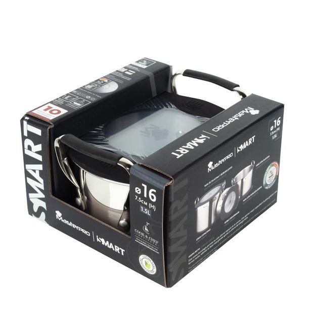 MASTERPRO Hrnec s víkem SMART 16 cm nerez BGEU-3777