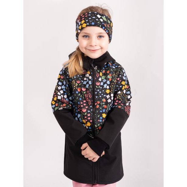 Unuo, Dětská čelenka fleecová Elise, Černá, Zahrada