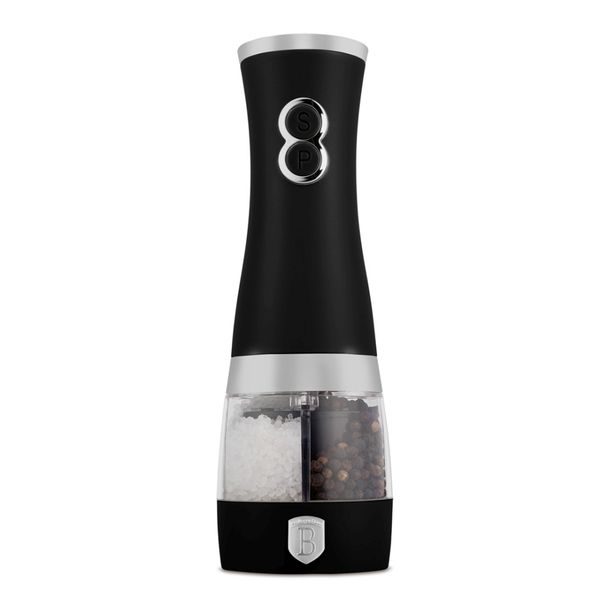 BERLINGERHAUS Mlýnek na pepř a sůl elektrický dvojitý Matte Black Collection LP-BH-260