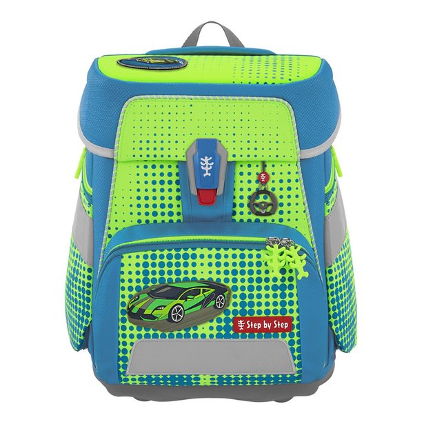 Školní aktovka Step by Step SPACE NEON, Race Car Chuck - 5 dílný set, AGR certifikát