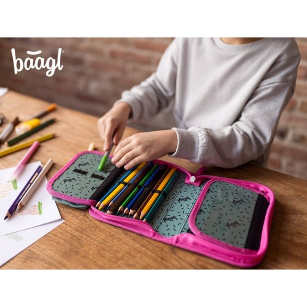 BAAGL Školní penál jednopatrový Plameňáci