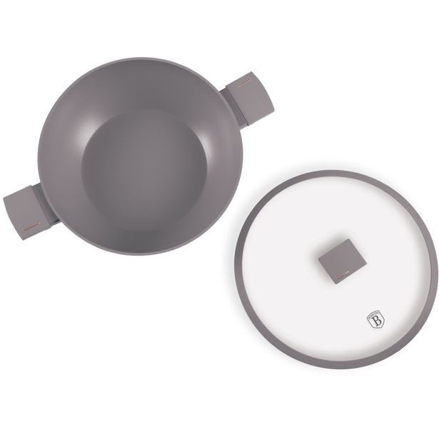 BERLINGERHAUS Pánev WOK s titanovým povrchem a poklicí 30 cm Taupe Collection BH-8095