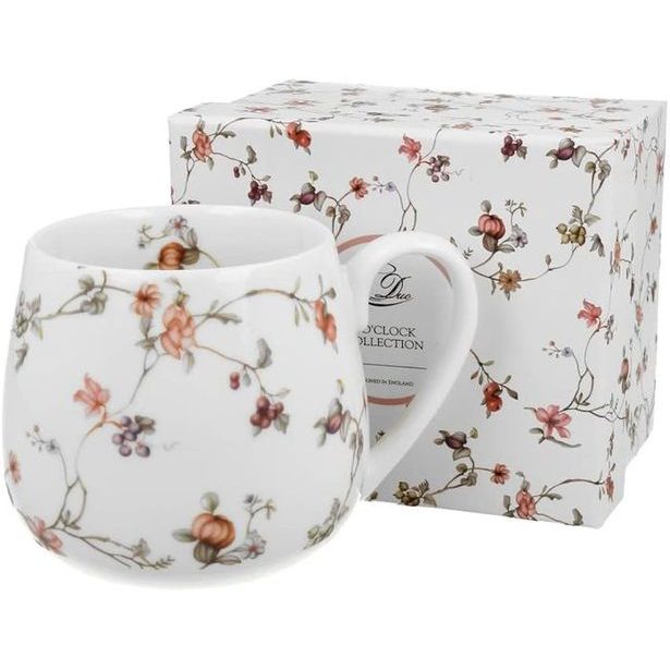 hrnek 430ml baňatý SAFA kytičky, porcelán, DB