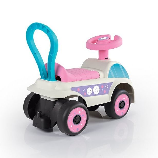 DOLU Odrážedlo auto, bílo-růžová