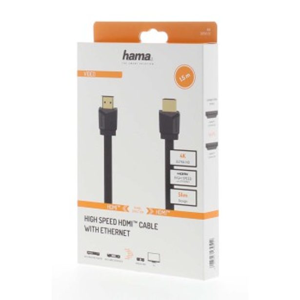 Hama HDMI kabel High Speed 4K 1,5 m, Flexi-Slim