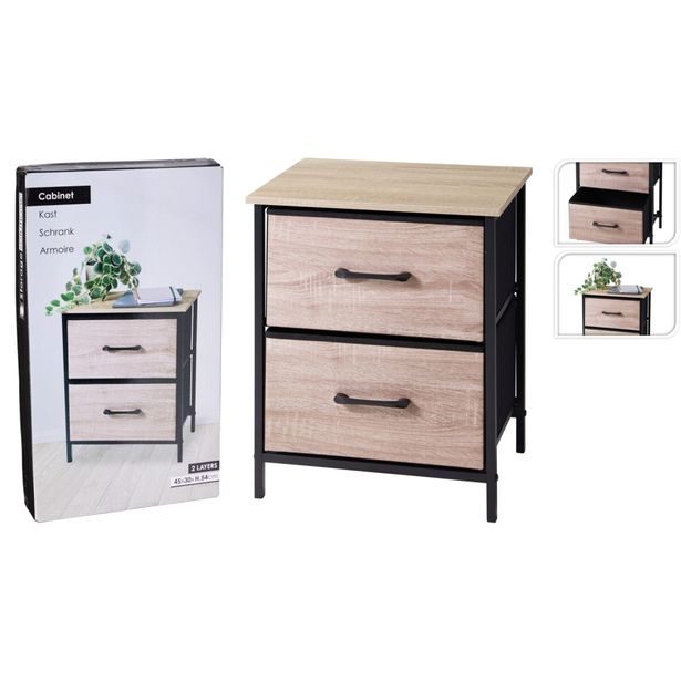 EXCELLENT HOUSEWARE Regál kovový se 2 zásuvkami 45 x 30 x 54 cm KO-BA3000010