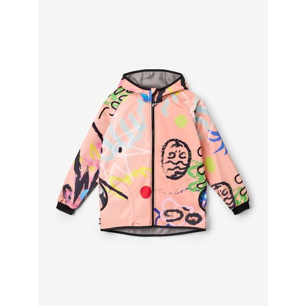 Unuo, Dětská softshellová bunda s fleecem Basic, Meruňková, Fantazie