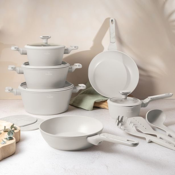 BERLINGERHAUS Sada nádobí s titanovým povrchem 15 ks Sahara Marble Collection BH-8401