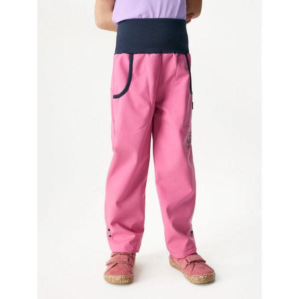 Dětské softshellové kalhoty s fleecem Basic, Růžová