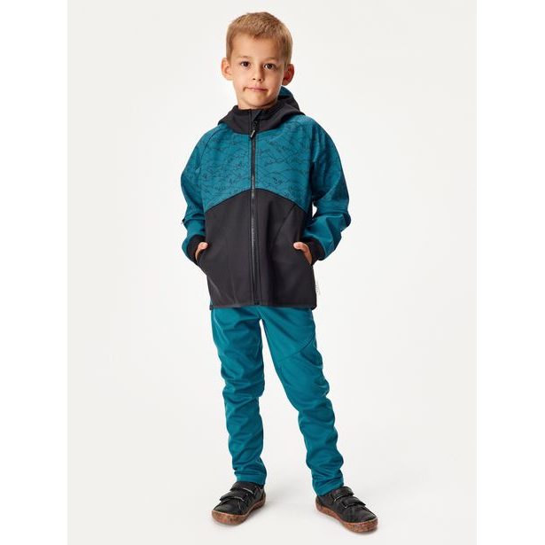 Unuo, Dětská softshellová bunda s fleecem Street, Kobaltová, Hory kluk