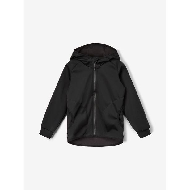 Unuo, Dětská softshellová bunda s fleecem pružná Basic, Černá