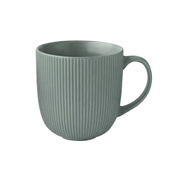 KITCHISIMO HRNEK 500ML ŽEBROVANÝ KERAMIKA ZELENOŠEDÁ