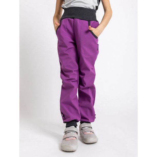 Unuo, Dětské softshellové kalhoty s fleecem Street, Ostružinová