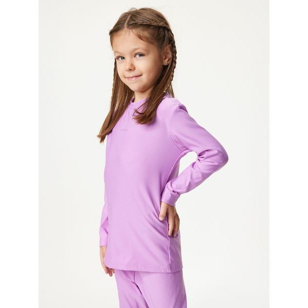 Unuo Dětské termo triko s dlouhým rukávem, Lila