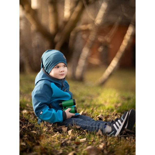 Unuo, Dětská softshellová bunda s fleecem Street, Kobaltová, Tyrkysová