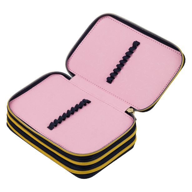 BAAGL Školní penál třípatrový Unicorn Gold