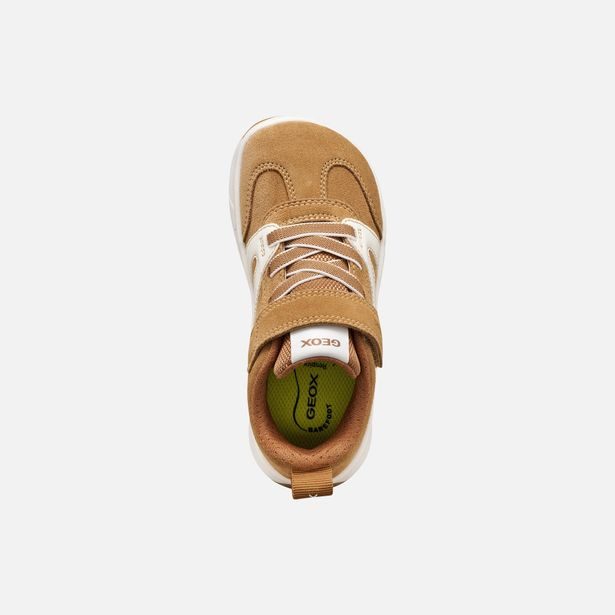 Světle hnědé chlapecké barefoot tenisky Geox Foot-run