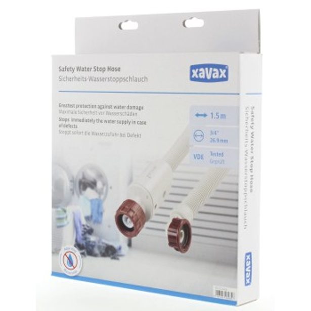 Xavax hadice s pojistkou (aquastop) pro pračky, myčky, 1,5 m, balená v krabičce