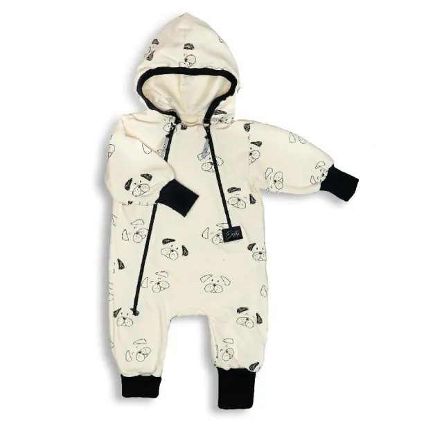 ESITO Teplákový overal rostoucí Tlapka - smetanová