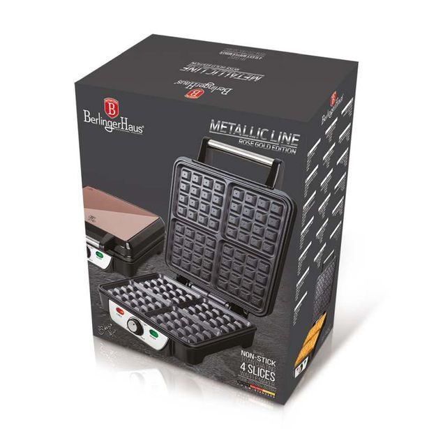 BERLINGERHAUS Vaflovač na 4 vafle Rosegold Metallic Line BH-9452