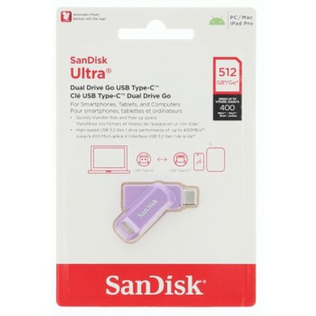 SanDisk Ultra Dual Drive Go USB Type- C, Levandulová 512GB
