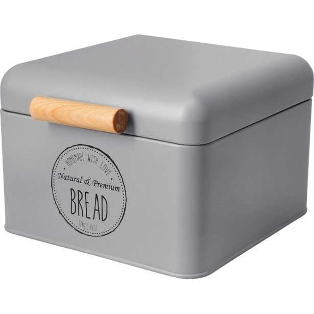EXCELLENT HOUSEWARE Chlebník s víkem kovový 22x14cm šedá KO-C80653710seda