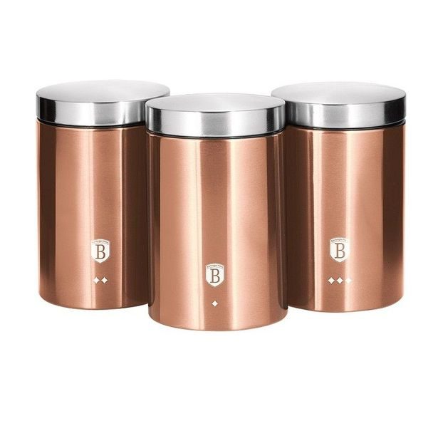 BERLINGERHAUS Dóza na potraviny sada 3 ks Rosegold Metallic Line BH-6720