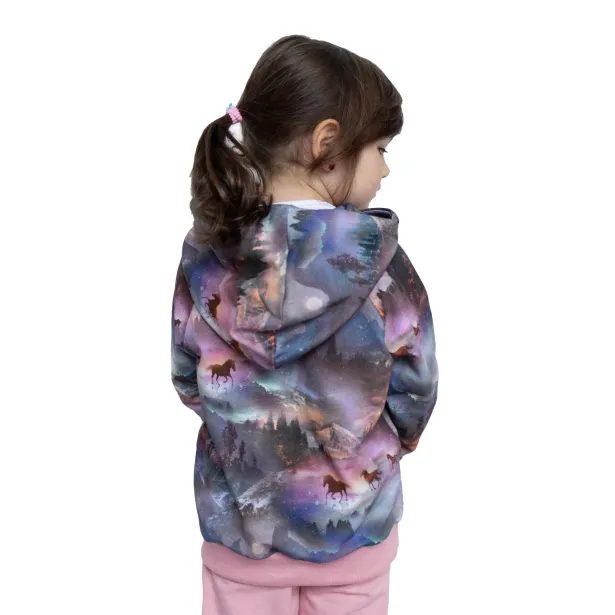 ESITO Dětská mikina s kapucí Horses - růžová