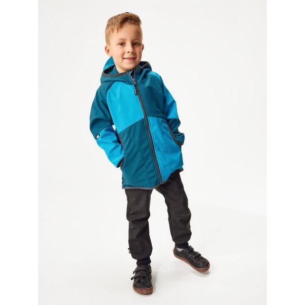 Unuo, Dětská softshellová bunda s fleecem Street, Kobaltová, Tyrkysová