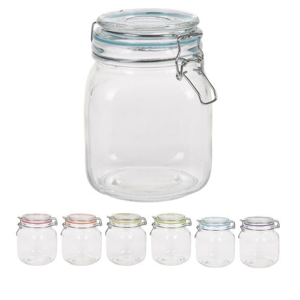 dóza 1,00l, d9x14cm, patentní, sklo