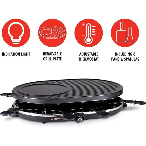ALPINA Elektrický gril + raclette multifunkční 1200W ED-218240