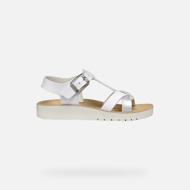Bílé dívčí sandály Geox Sandal Costarei Gi
