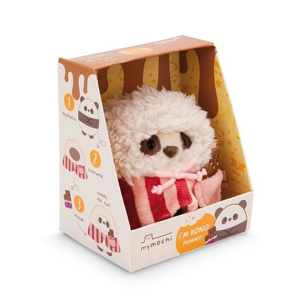 NICI NICI plyš MyMochi Panda Kono 8 cm v kostýmu popcorn s čokoládou,set dárkové bal.