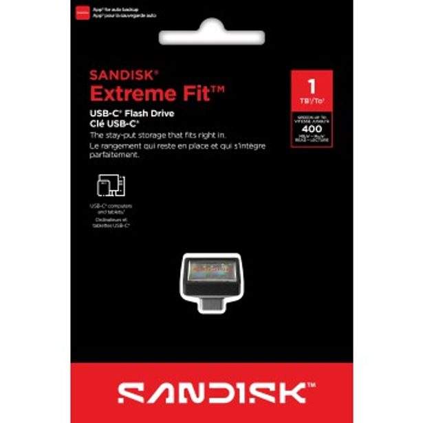 SanDisk Extreme Fit USB-C Flash Drive USB 1 TB Flashdrives 400 MB/s, černá