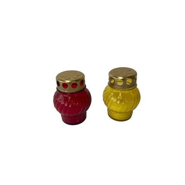 svíčka hřbit. 11cm, s víčkem, mix barev, 9hod