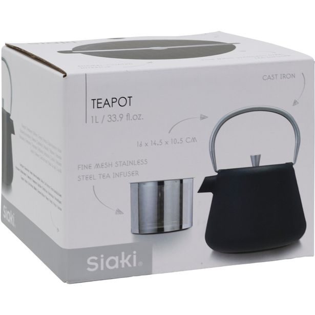 SIAKI HUISHOUD Konvice na čaj ocelová 1000 ml šedá KO-C82000040