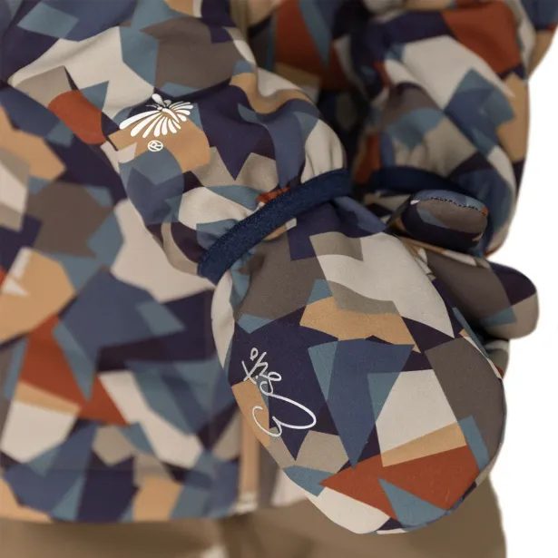 ESITO Dětská jarní softshellová bunda DUO Geometrics - béžová / 86