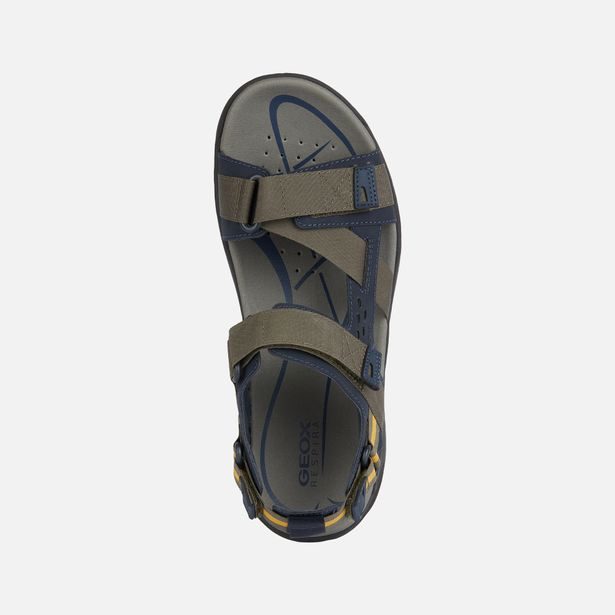Khaki pánské sandály Geox Terreno + Grip