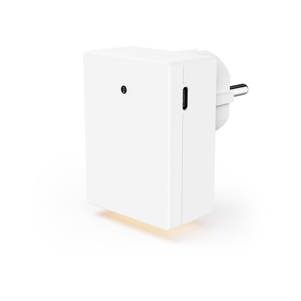 Hama noční/orientační LED světlo, do zásuvky, 1x USB-A, 1x USB-C, soumrakový senzor