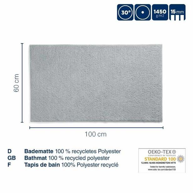 KELA Koupelnová předložka Maja 100x60 cm polyester rockově šedá KL-23532