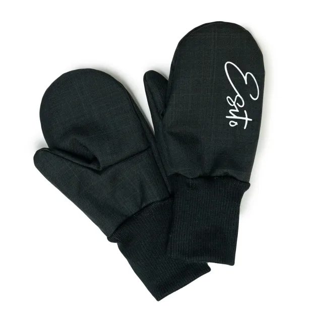 ESITO Zimní palcové rukavice softshell s beránkem Black - černá
