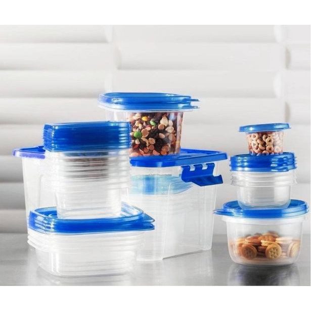 EXCELLENT HOUSEWARE Dóza na potraviny JUMBO sada 27 ks modrá KO-362000020modr