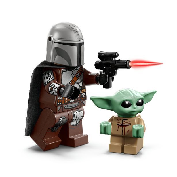 Mandalorian a Grogu a spídrová motorka
