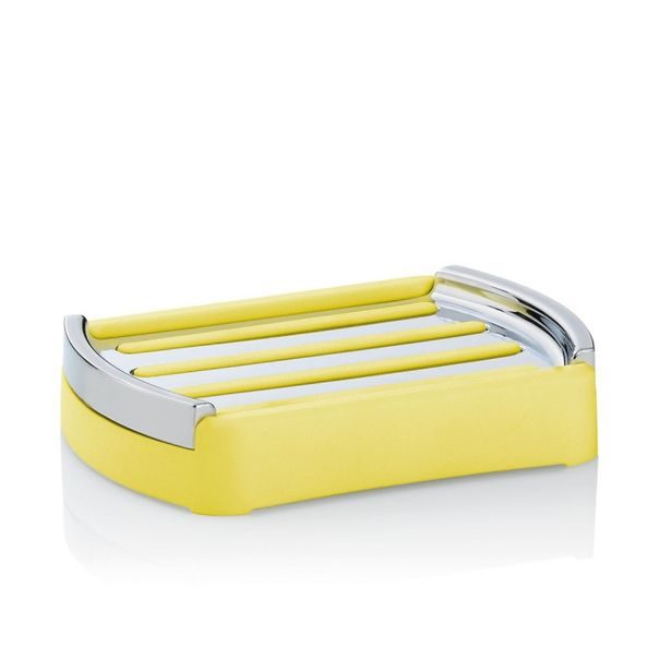 KELA Miska na mýdlo Marta plast žlutá 12,5x9x2,5cm KL-24556