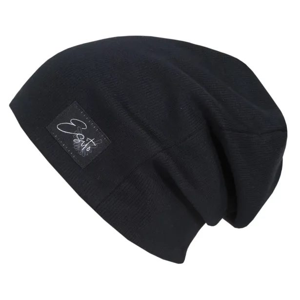 ESITO Žebrovaná čepice spadená Color Black - černá