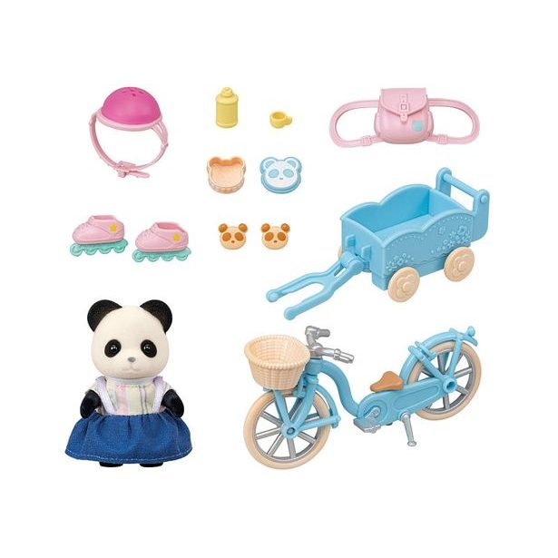 Sylvanian family Panda a cyklo-bruslařský set